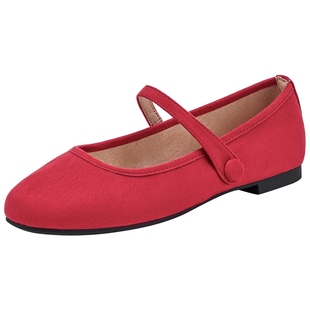 热风平底浅口单鞋女2025年秋季新款女士百搭晚晚风鞋子通勤女鞋