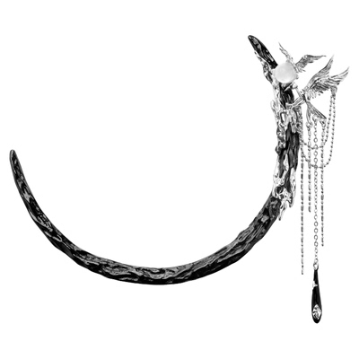 如飞鸟回吻朝露 原创月簪月亮双尖小众发饰高级感冷淡半圆弯女簪