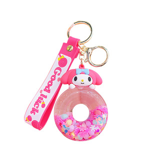 三俪鸥流沙瓶创意钥匙扣女精致亚克力入油小饰品可爱书包挂件公仔