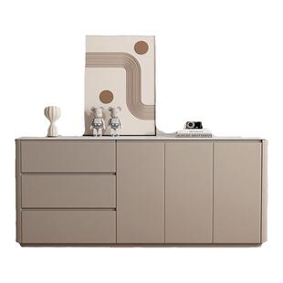 客厅实木餐边柜一体靠墙现代简约岩板茶水柜家用橱柜收纳储物碗柜