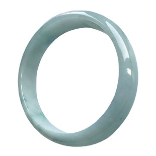 翡翠林 特大圈口翡翠手镯78 超大号天然浅绿飘花宽边缅甸冰种玉镯