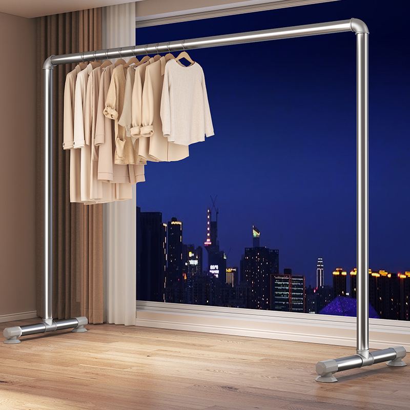 钢管晾衣架落地家用卧室挂晾衣杆衣服被子阳台晒衣服室外简易架子