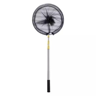 新款不锈钢抄网捞鱼网抄网杆伸缩杆加粗防挂抄网头可折叠加深网兜