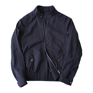 THE REFINERY联名商务夹克青年透气立领条纹长袖G9外套 铁马今歌