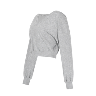 Aria Leisure新款运动卫衣女休闲套头V领宽松瑜伽健身长袖上衣T恤