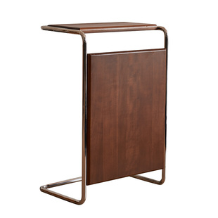 高级感复古实木床头边几卧室可移动置物架中古风家用小户型床边桌