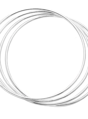 光面实心闭口组合纯银手镯