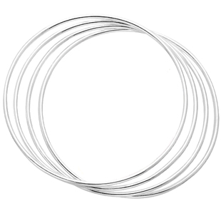 9999纯银手镯女足银光圈硬套手镯光面实心闭口组合手圈手环细银饰