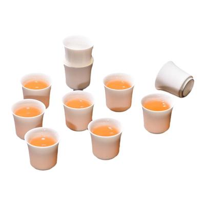 白瓷茶杯10只羊脂玉功夫茶杯6只陶瓷小茶杯家用待客喝茶专用客杯