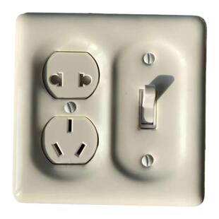 美式复古陶瓷拨杆开关面板五孔插座日系家用120双开双控开关按钮