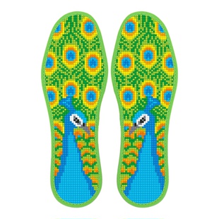 新款黑金色花瓶小鸟十字绣鞋垫自己绣半成品带针线印花不掉色中格