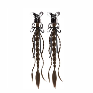 假发辫子女自然仿真马尾抓夹式双麻花小熊扭扭辫新中式假发辫马尾