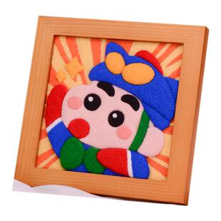 羊毛毡戳戳乐蜡笔小新装饰相框画 手工diy自制礼物送男女友材料包