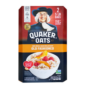 美国进口Quaker桂格传统纯燕麦片早餐冲饮快煮快熟营养代餐4.52kg