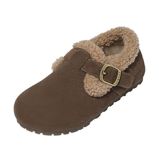 星期六童鞋冬季加绒棉鞋女童软底加厚保暖舒适毛毛鞋休闲勃肯鞋女