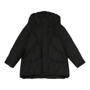 RBIGX瑞比克童装2025冬季新款学院风甜心可爱连帽短款女童羽绒服