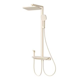 箭牌卫浴净界Pro奶白方管钢琴花洒套装卫生间淋浴器喷头全铜恒温