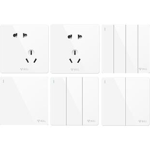 公牛开关插座86型暗装电源家用墙壁面板5孔五孔全屋套餐g12白色