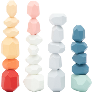 叠叠乐儿童益智积木木制彩色石头积木平衡亲子互动游戏叠叠高玩具