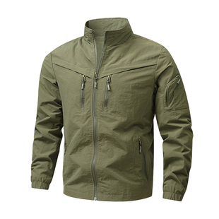 2026年春秋季户外运动夹克男士防风防水薄款宽松大码休闲立领外套