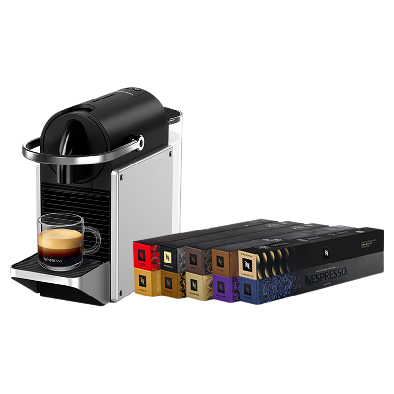 Nespresso奈斯派索进口家用胶囊咖啡机  Pixie 含花样大师100颗