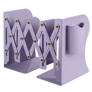 可伸缩书立带笔筒书架一体桌面书本收纳架高中生挡板书夹折叠固定书本立架学生用桌上立书架放书神器收缩定制