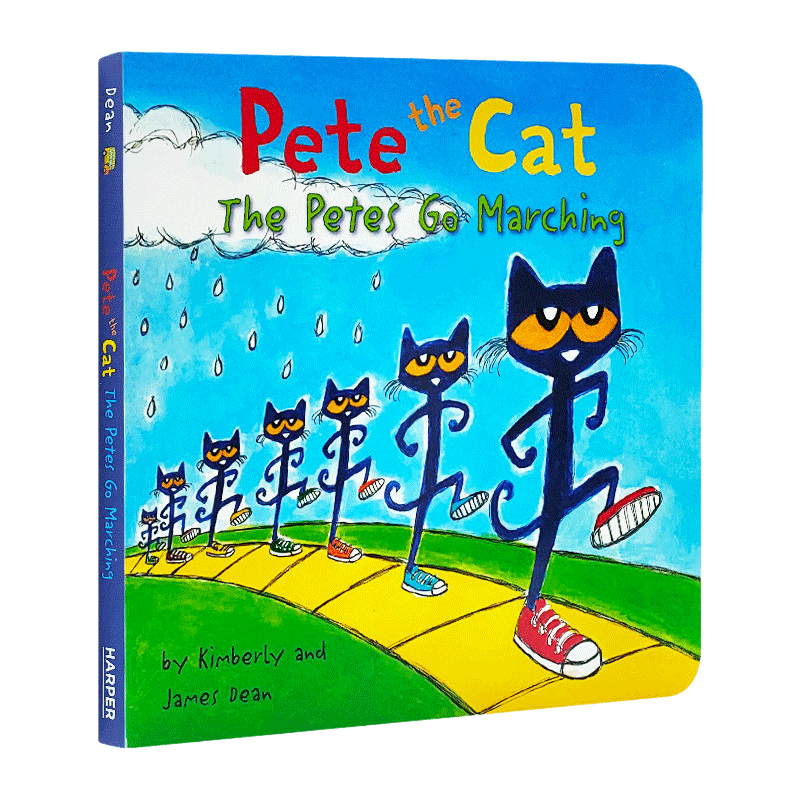 英文原版绘本 Pete the Cat The Petes Go Marching 皮特猫童谣纸板书 皮特猫在行军 儿童英语启蒙图画书 英文版 进口英语原版书籍