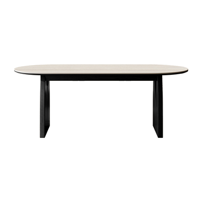 德利丰岩板洞石法式餐桌家用小户型轻奢奶油椭圆长方形餐桌子客厅