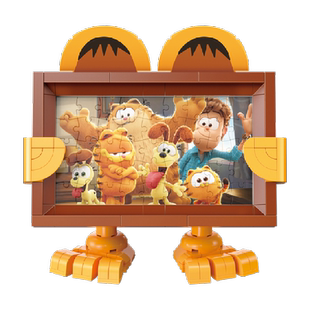 费米加菲猫正版授权家族拼图相框摆台拼插积木益智玩具摆件礼物