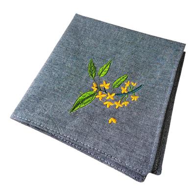 纯棉刺绣桂花手帕双层古风