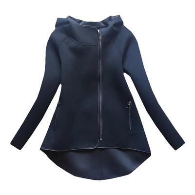 立体裁剪连帽空气层棉卫衣女外套