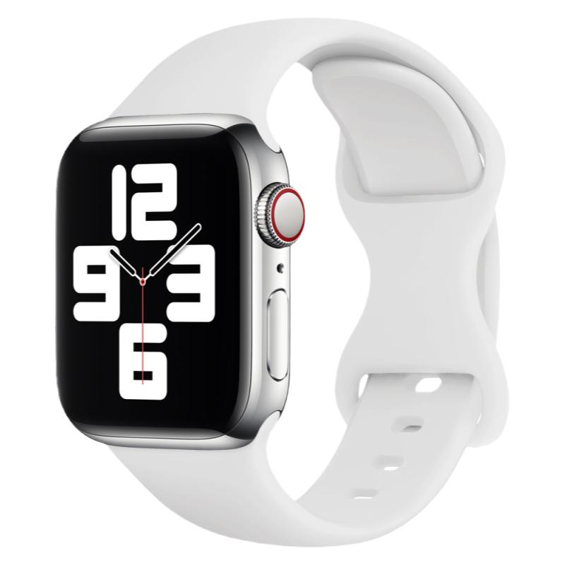 适用iwatch9/8苹果s7手表apple watch7/6/4/3/se/5代硅胶s9手表带s5/s6替换带45/41mm男女款s3/s4智能配件潮