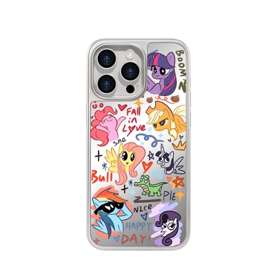 benefit可爱彩色小马合集17适用于iphone16promax苹果15PRO镜面磁吸手机壳13新款14小米15PRO防摔三星S25