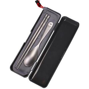 Keith铠斯钛筷子餐勺随身套装 纯钛勺子餐叉便携户外筷勺餐具套装