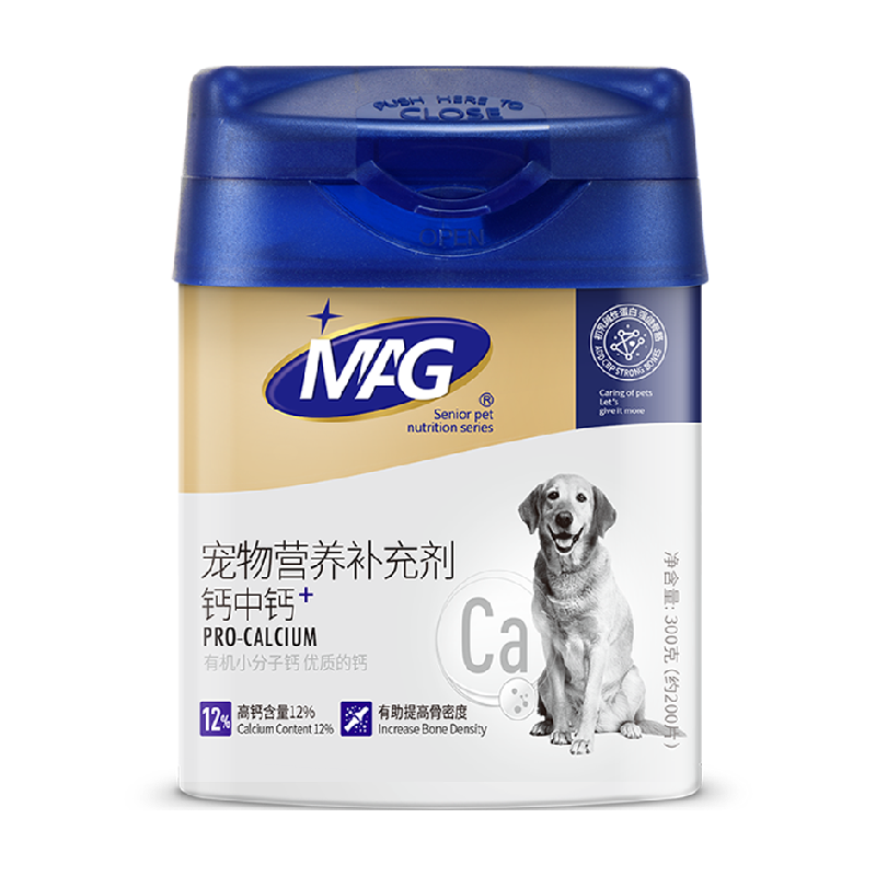 MAG狗狗钙中钙300g×1罐钙片