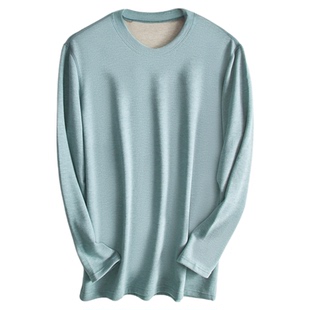 保暖男士内衣圆领上衣男款德绒冬季加厚加绒单件打底衫秋衣青少年