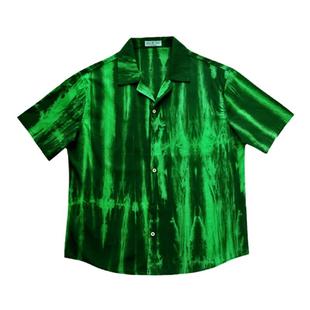 出差夏威夷23ss原创魔爪撞色纯棉衬衫古巴领复古透气亚文化男女夏