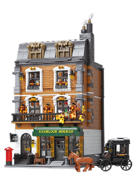 拼奇积木恐龙博物馆缆车传动