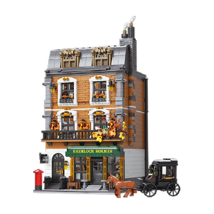 【拼奇积木】恐龙博物馆艺术学校天文钟街景建筑摆件拼搭玩具