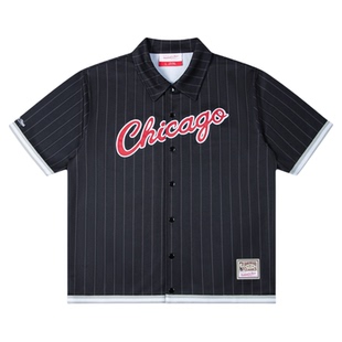 Mitchell&Ness衬衫全明星公牛队美式复古简约百搭短袖上衣男MN