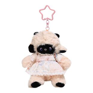 YUYI原创丑萌可爱黑脸小羊公仔玩偶是书包包挂件钥匙扣女生日礼物