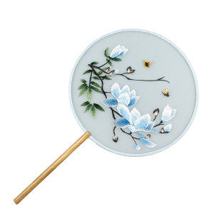 刺绣团扇古风双面绣花中国风圆形扇子复古汉服旗袍舞蹈扇伴娘小扇