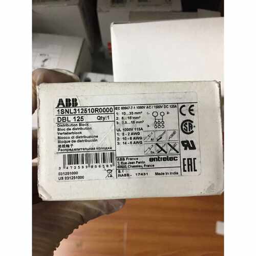 议价DBL125全新原装正品ABB配电型接线端子