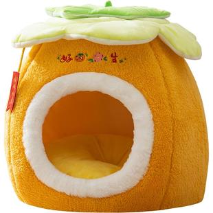 猫窝冬加厚加热冬季保暖四季通用封闭式寒冬树洞凳子猫咪睡窝狗窝
