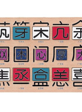 偏旁部首拼字中大班积木区域材料