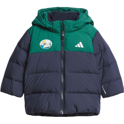 Adidas/阿迪达斯正品IN GFX DOWN JKT婴童连帽拼接羽绒服KC5396