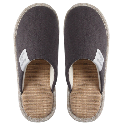 秋冬季室内家居大码包头亚麻拖鞋