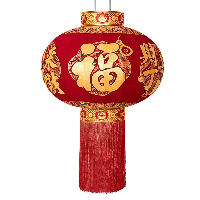 春节大红福字灯笼植绒烫金新款