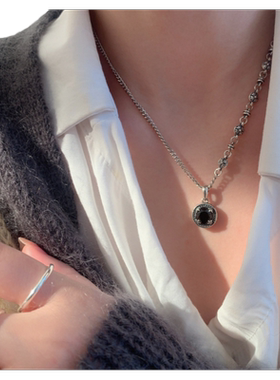 时尚锆石银简约锁骨链女