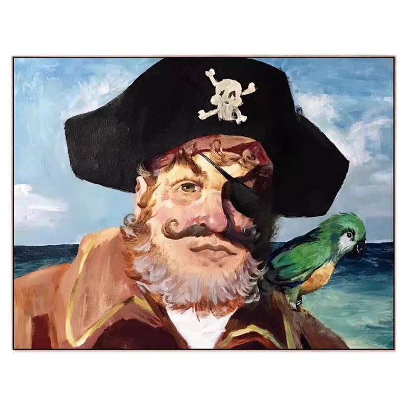 海绵宝宝海盗船长儿童房挂画壁画